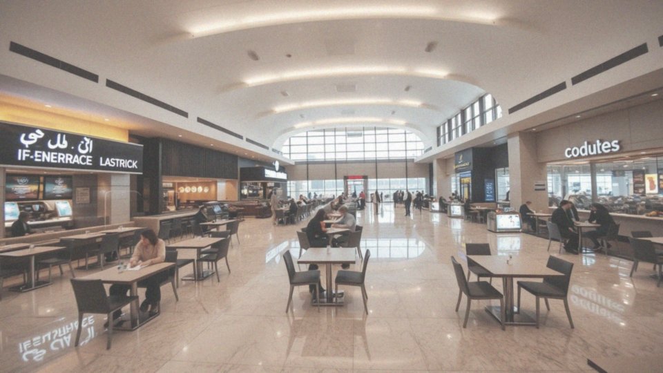 Gdzie znajduje się strefa restauracyjna na lotnisku?
